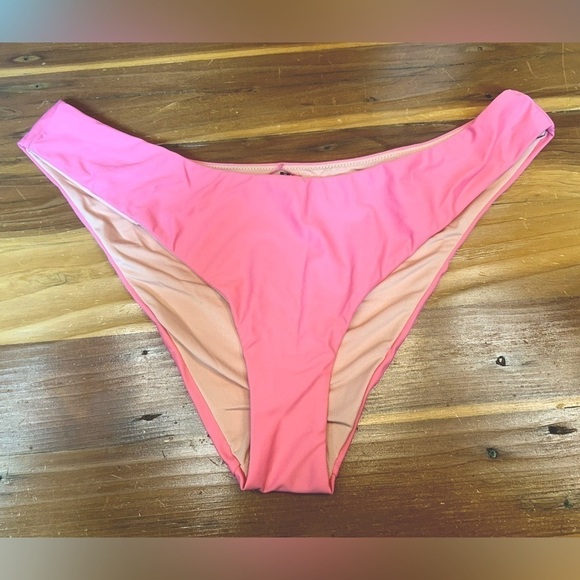 NWT J. Crew Pink Curved Waist Cheeky Bikini Bottom, Mid Rise, Size XL - Picture 3 of 11
